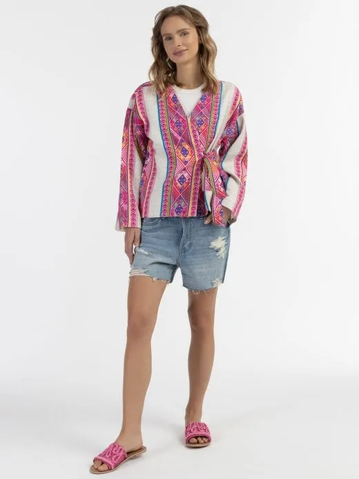 Damen Wickeljacke