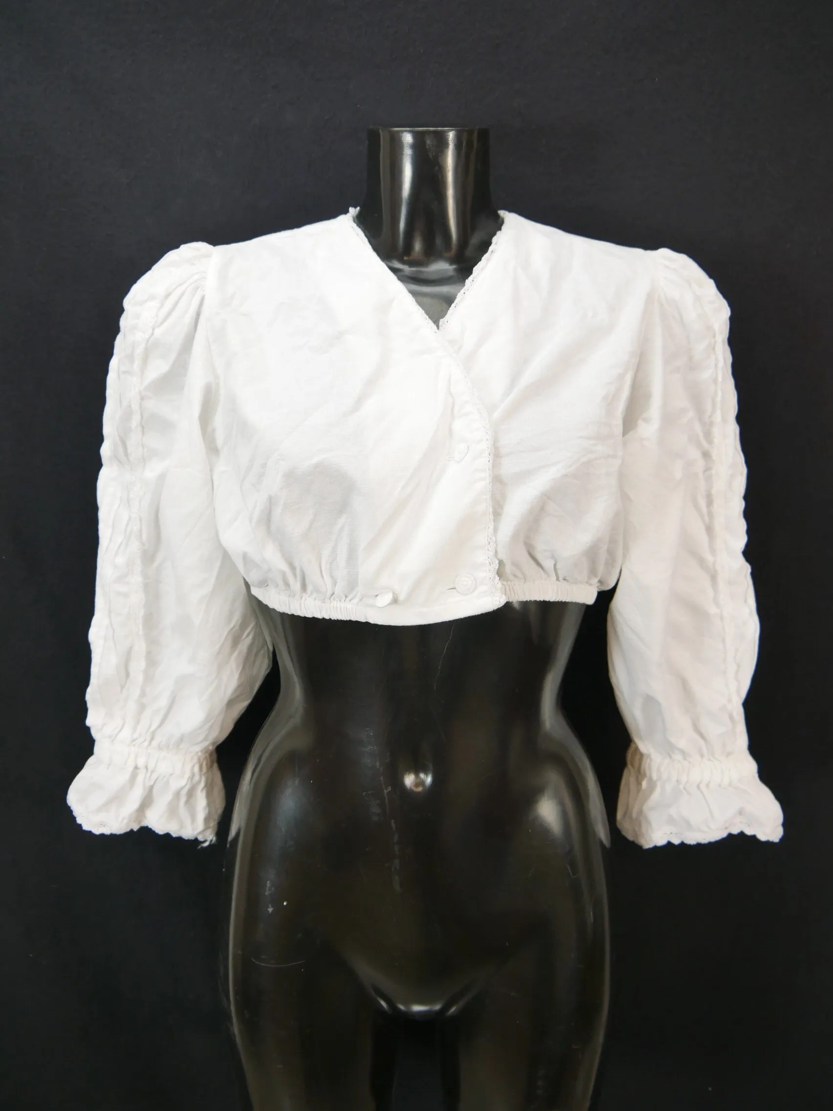 Gr.42 Dirndlbluse weiß Bluse für Dirndl Country Line Baumwolle Spitze B10075
