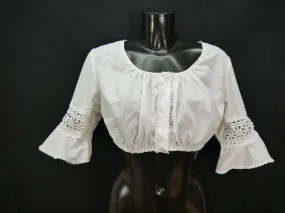Gr.50 Dirndlbluse süße Bluse für Dirndl mit Spitze Trachtenbluse B8998