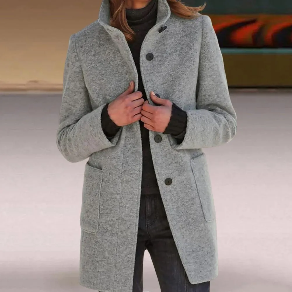 Heidi-Mode | Damen Lange Winter Mantel Knopf Daunen