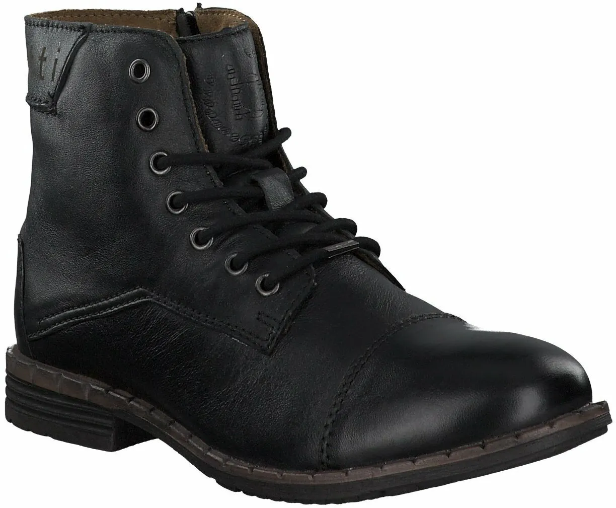 Herren-Schnürboots aus Leder 212001820600 (Schwarz)