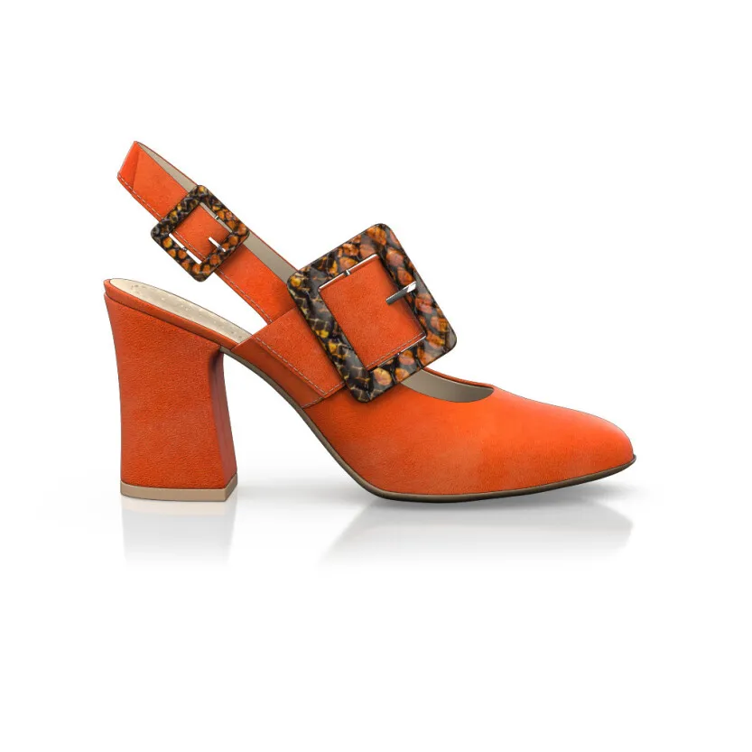 Klassische Block Heel Schuhe 56098