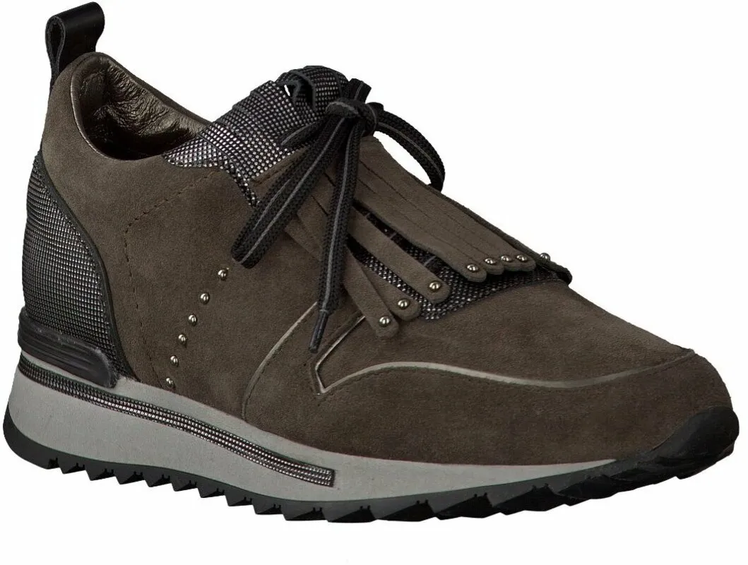 Leder-Schnürschuhe aus Leder 101402631164 (Grau)