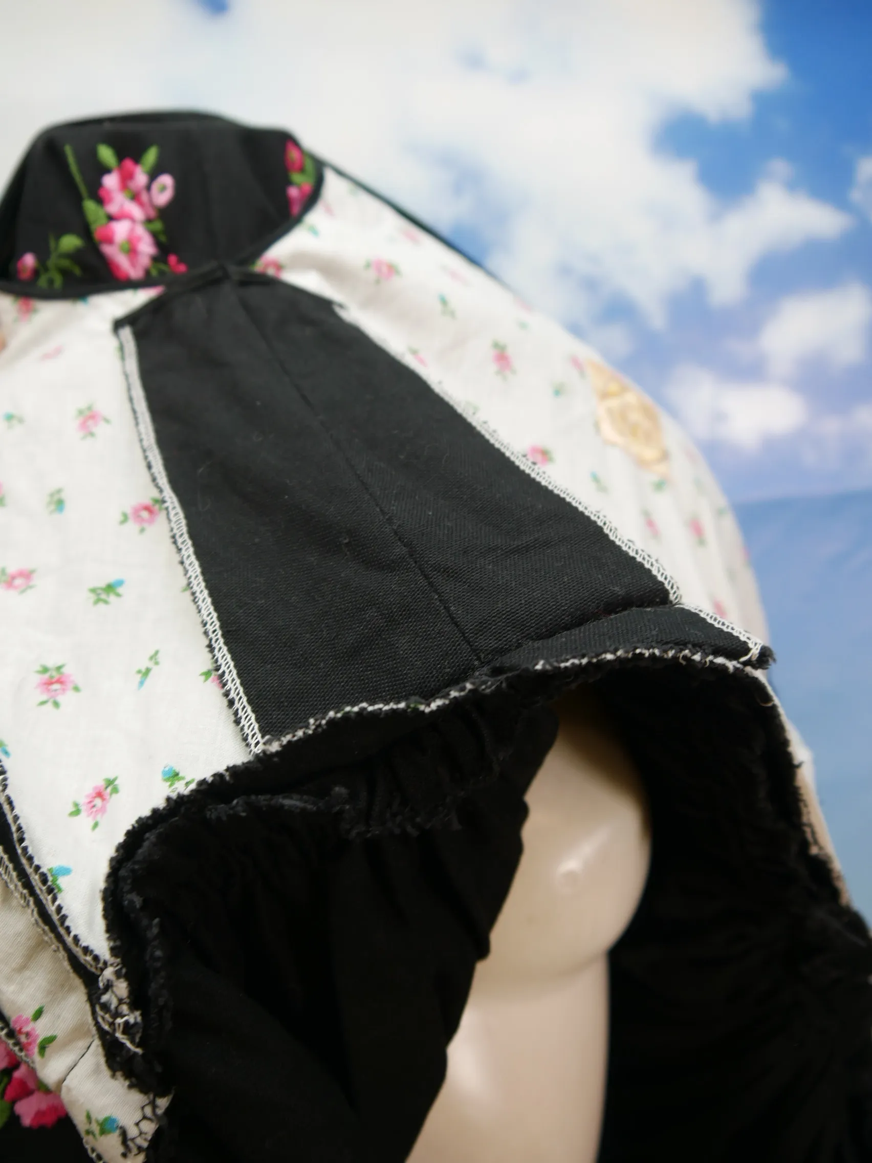 Original Berchtesgaden schwarz Balkonett süßes Vintage Dirndl ohne Schürze Gr.36