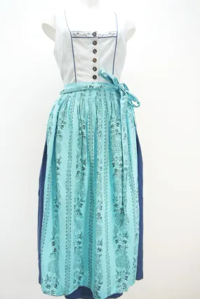 Original Distler blau mit Stickerei faszinierendes Dirndl mit Schürze Gr.44