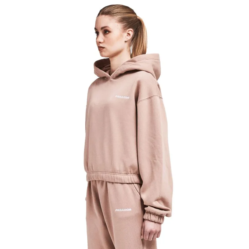 Pegador Damen Hoodie Kim Oversized Cropped washed rose