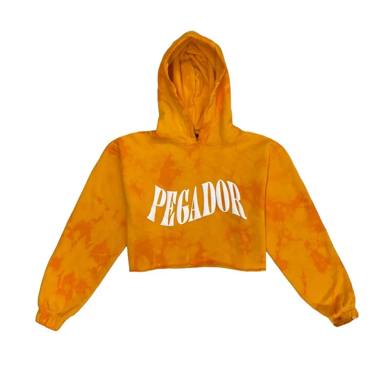 Pegador Damen Hoodie Mons Oversized Cropped batik burnt orange