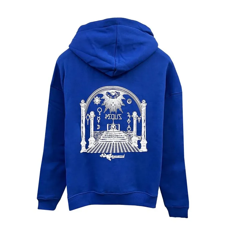 PEQUS Herren Zip Hoodie Monument Graphic blue