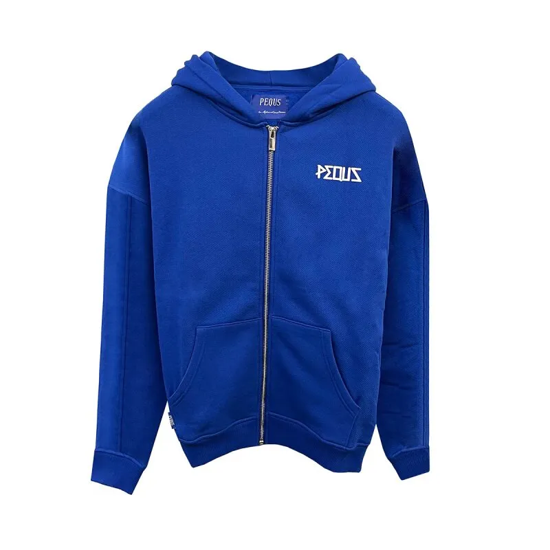 PEQUS Herren Zip Hoodie Monument Graphic blue