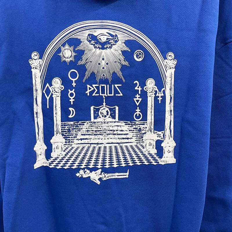 PEQUS Herren Zip Hoodie Monument Graphic blue