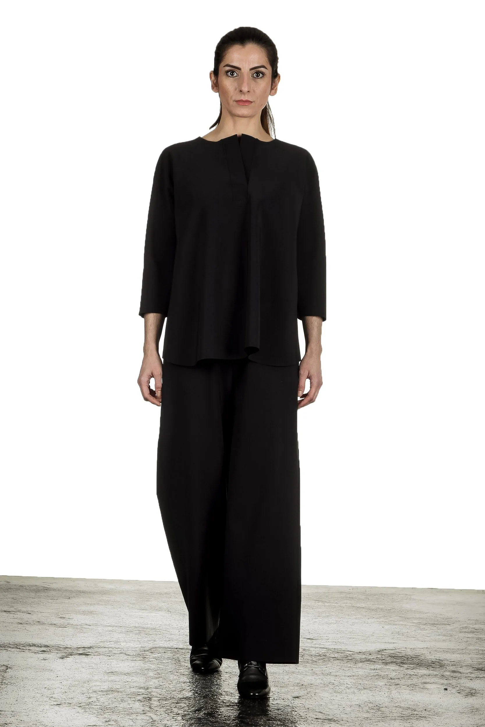 Schella Kann 2 Damen Hose mit weitem Bein schwarz