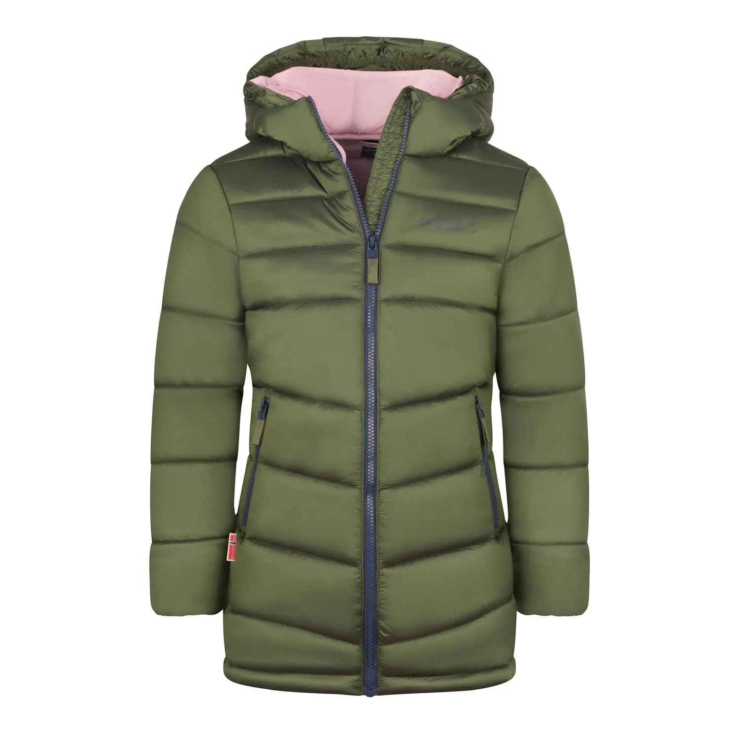 Trollkids Trondheim Winterjacke Mädchen Dunkle Olive/Marine/Dämmerung Rosa im Online Shop von kaufen